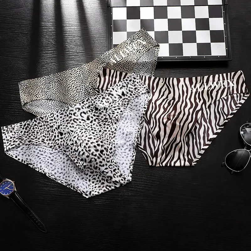 Choice Ropa interior hombre 3D convex pouch calzoncillos hombres leopard print sissy gay man underwear ice silk sexy tоy mens — image 2