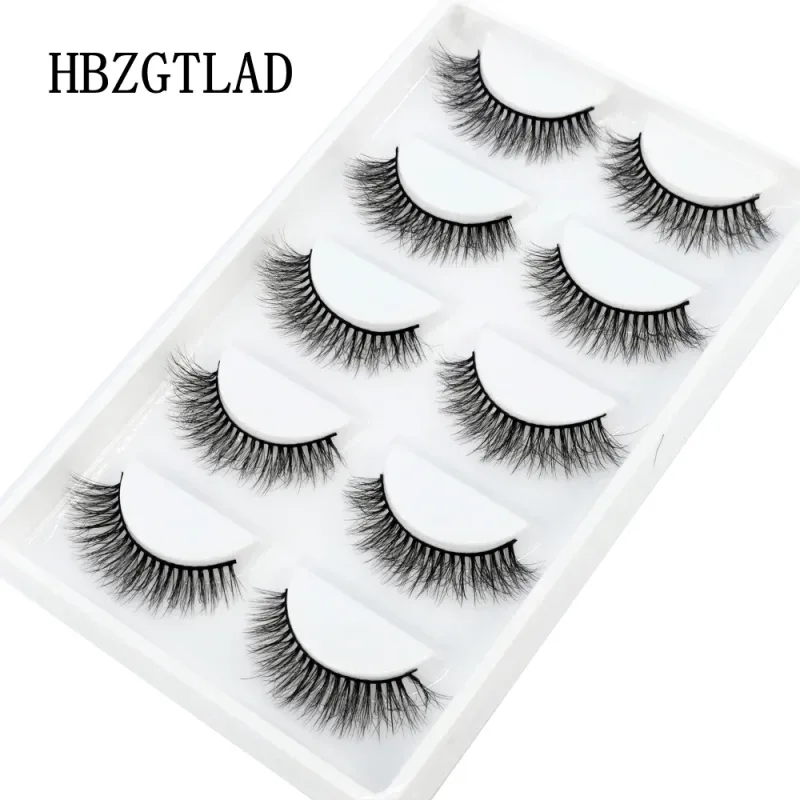 5Pairs Handmade Mink Lashes Short False Eyelashes Dense Natural Long Messy Eye Lashes Reusable Stage Makeup Eyelashes — image 16