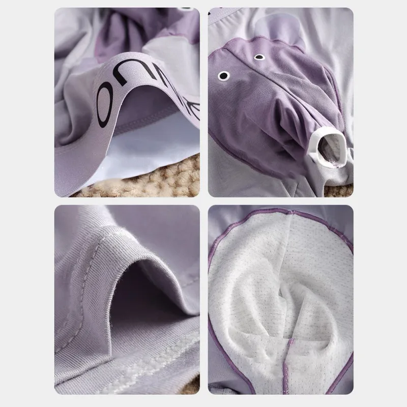 ผู้ชายน่ารักช้างพิมพ์กางเกงบ็อกเซอร์ยืดหยุ่นจดหมายเอว 3D กระเป๋านุ่ม Breathable Daily Sleep Home Casual Comfy ชุดชั้นในสวมใส่ — image 17