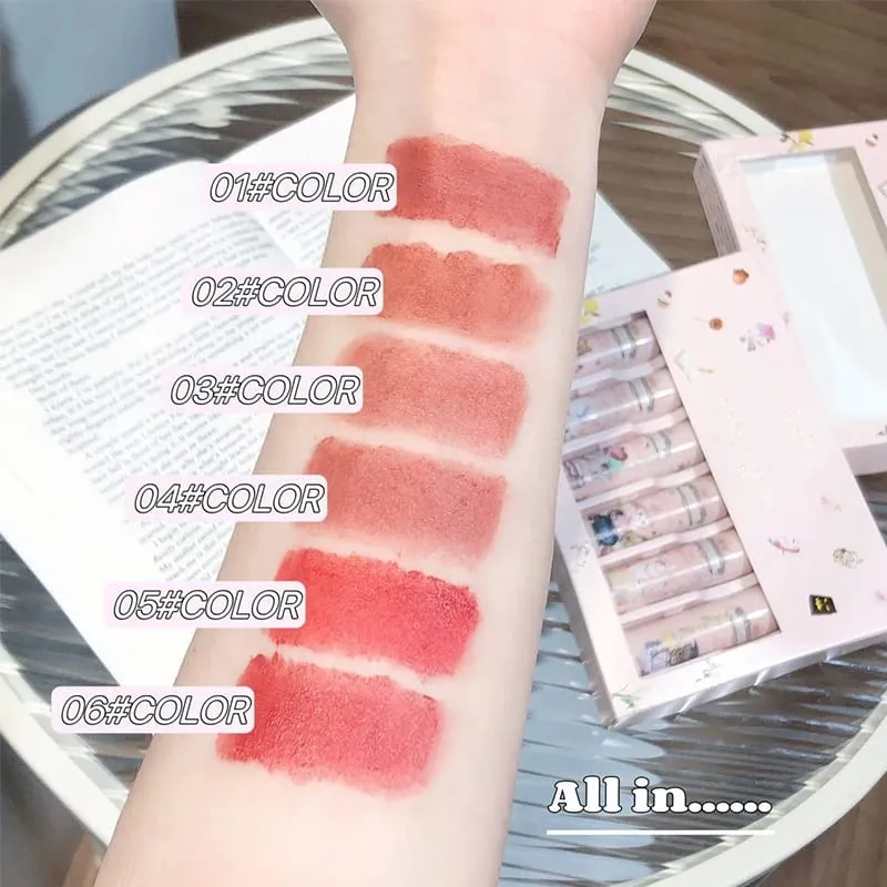6 Colors Matte Liquid Lipstick Makeup Sets Waterproof Sexy Red Nude Lipgloss Long Lasting Lip Mud Cosmetic Kits Lip Stain — image 5