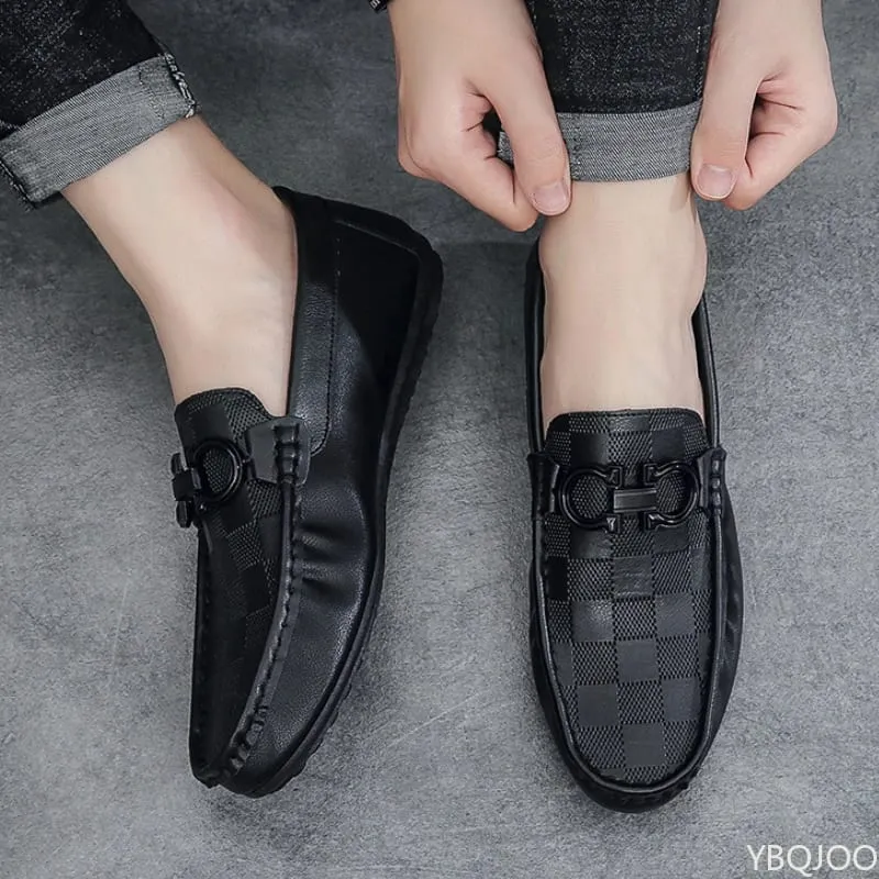 Men's Casual Shoes with New British Style Checkered Design Flat Anti Slip Cover They Are Suitable for Lazy Men's Shoes Sneakers — image 3