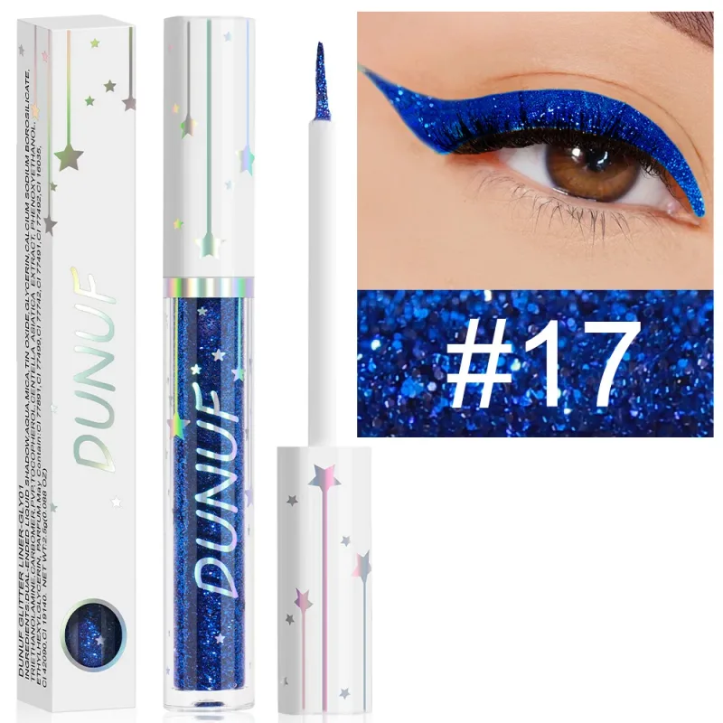 Diamond Blue Sequins Eyeliner Glitter Shiny Brighten Lying Silkworm Makeup Highlight Liquid Eye Liners Pigment Green Silver Gold — image 23