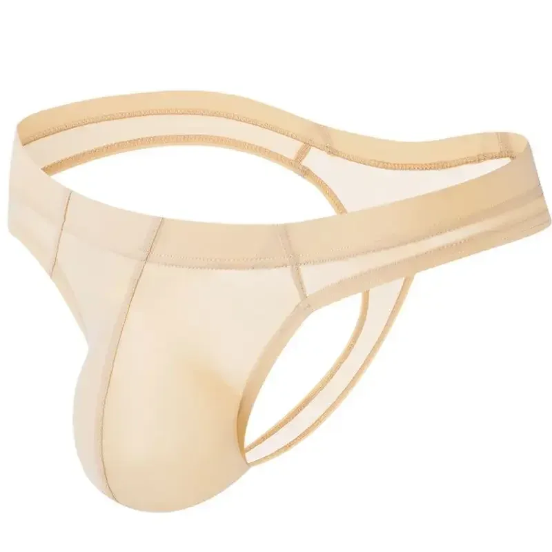 Sexy Men's Thongs Underwears Ultra-thin Thong G Strings Pouch Ice Silk Tanga Hombre Sexy Gay Underpants Breathable Briefs Men