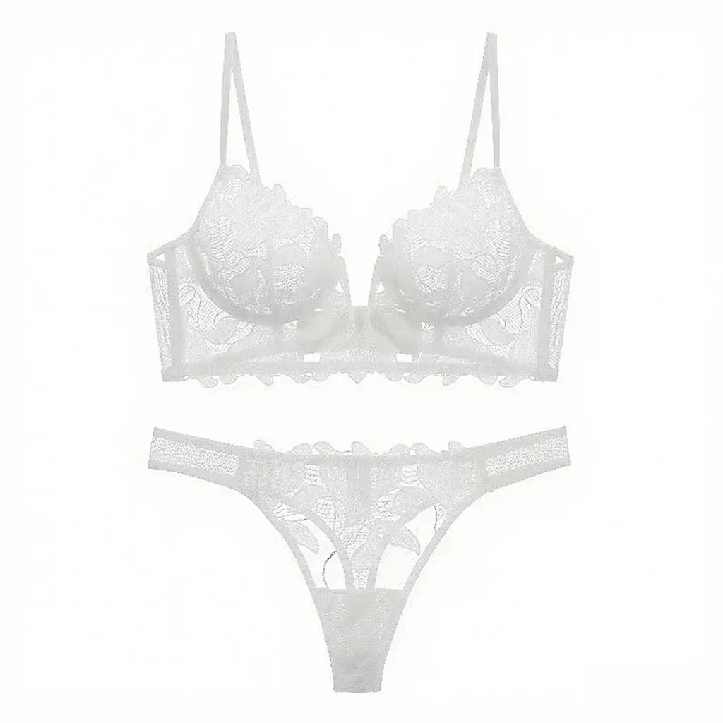 Feminino vermelho floral renda lingerie conjunto puro underwire copo fino sutiã combinando tanga calcinha sexy oco íntimos — image 8