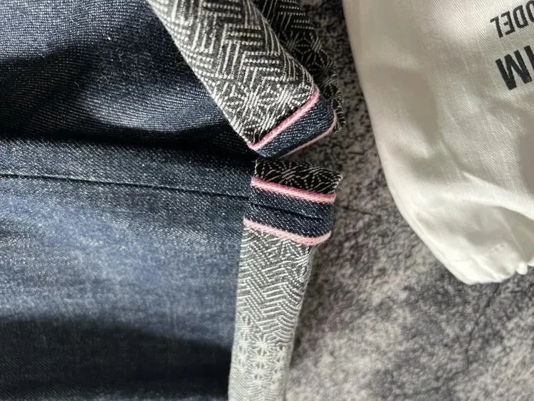 15oz Heavyweight Thick Selvedge Indigo Denim Jeans Sakura Ruffle 2025 Spring 100% Cotton Loose Straight Pants Japanese Men — image 6