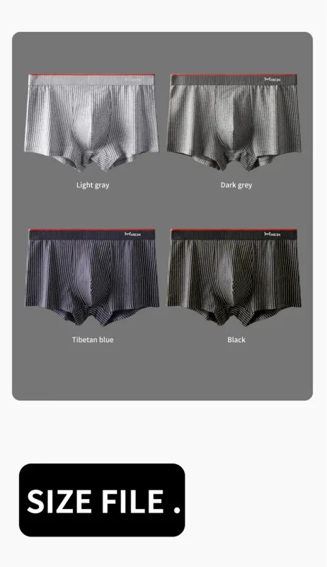 MiiOW 3Pcs Cotton Men's Boxer Underwear AAA Antibacterial Man Boxershorts Seamless Striped Men Underpants Boxer Male Boxer Short — image 19