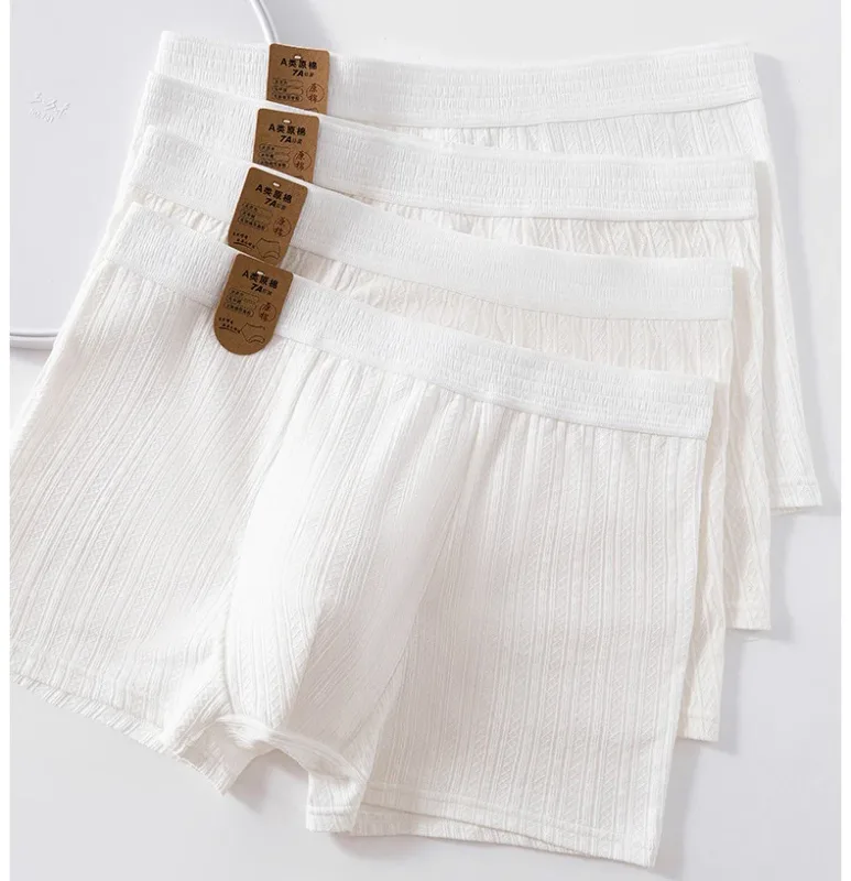 Men's Cotton White Antibacterial Briefs Four Corners Boxers — image 8