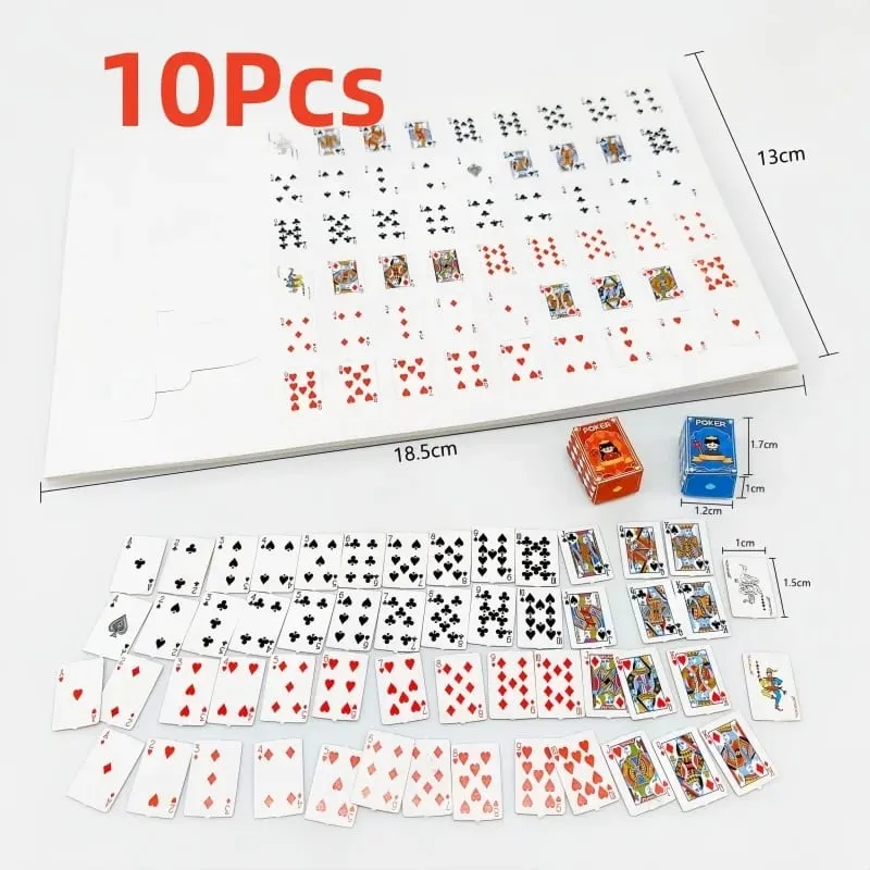10Pcs Mini Kad Permainan Hujung Jari Set Perjalanan Luaran Mudah Alih - Permainan Parti Super untuk Perhimpunan Mainan Permainan Kad Kecil yang Ideal
