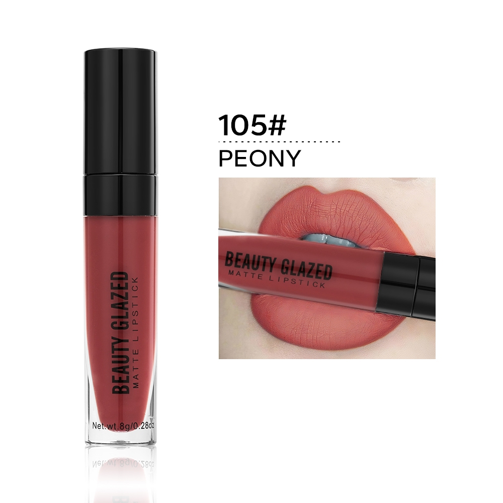 Beauty Glazed 20 Colors Long Lasting Waterproof Matte Lipstick Lip Tint Smooth Lightweight Lip Makeup — image 23