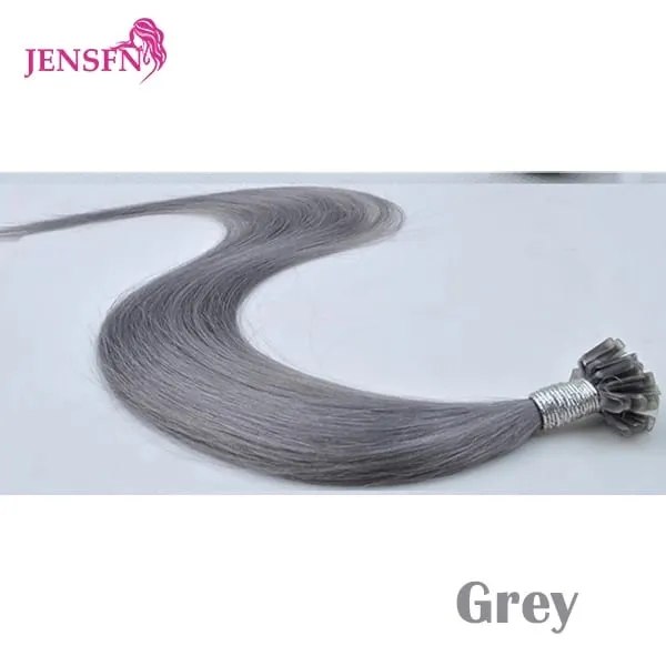 Color Straight Fusion Nail U Tip Human Hair Extensions Keratin 0.5g/Strand 20" Inch For Salon For Women A Variety of Color — image 21