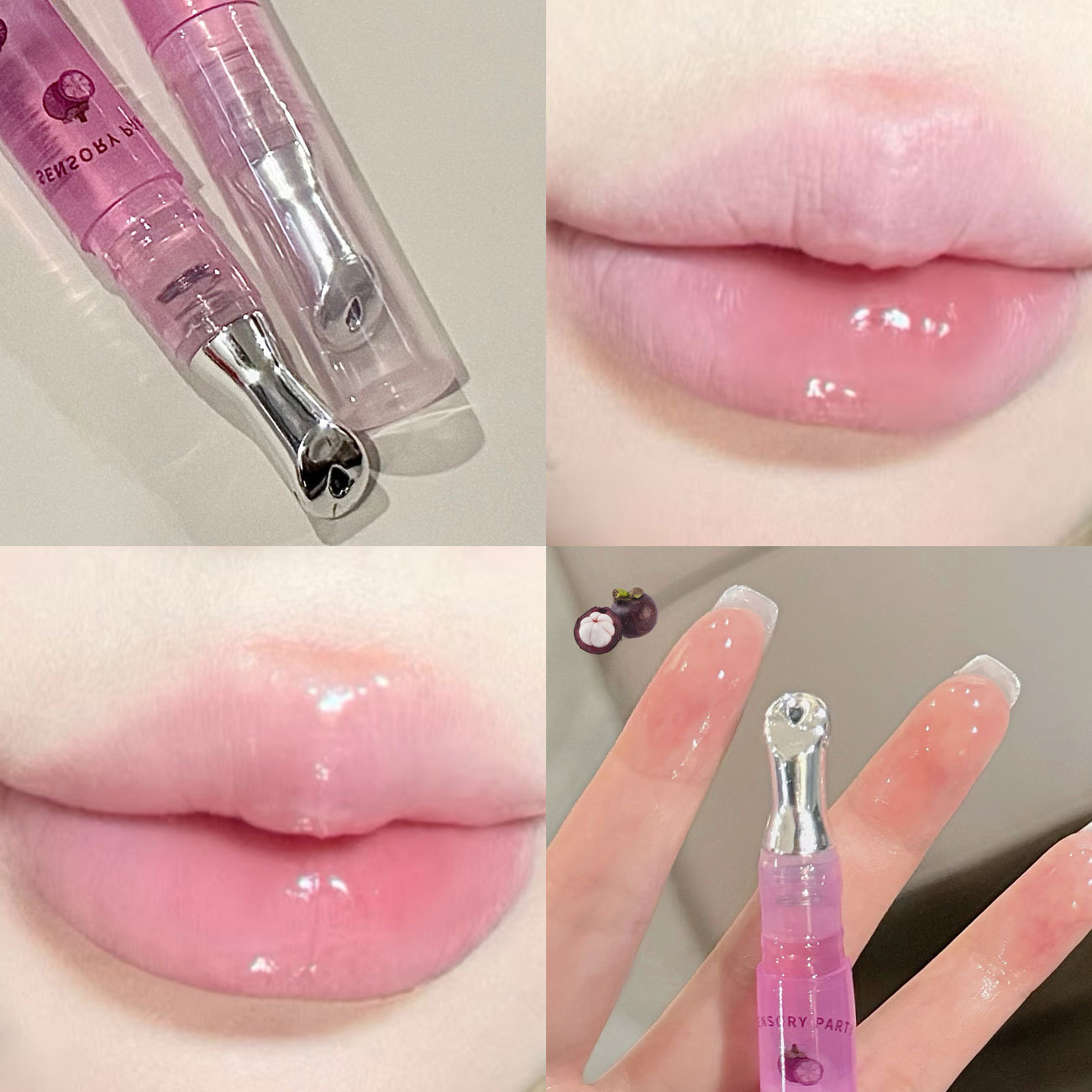 Peach Lip Oil Hydrating Mirror Lip Gloss Moisturizing Non-sticky Lip Tint Lips Plumper Autumn and Winter Lips Care Serum Primer — image 10