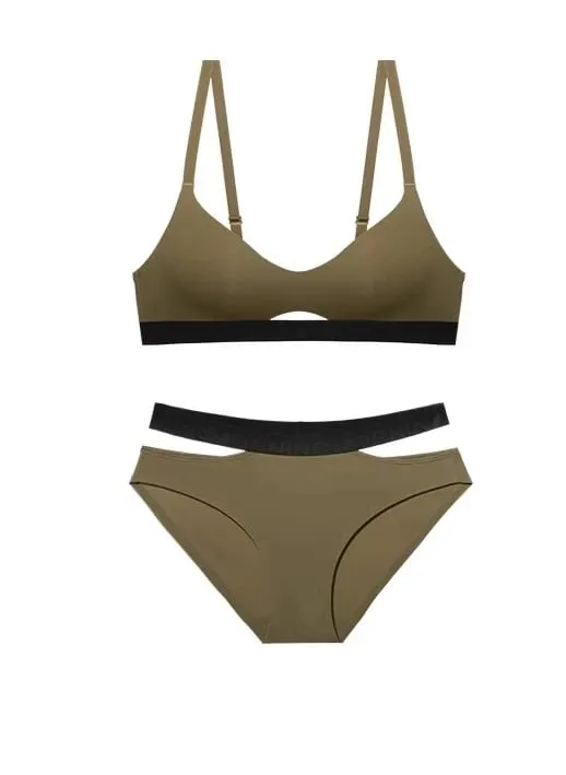 US Light Sports Push-Up Bra Anti-Sagging Seamless Racerback Bralette Set No Wire for Small Bust Women Autumn Winter — image 12