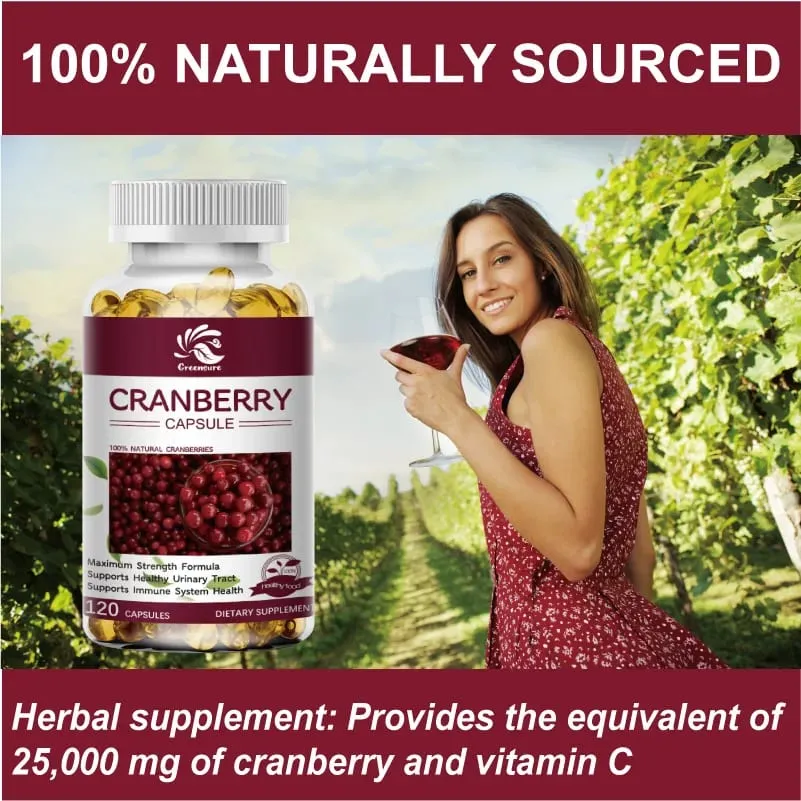 Cranberry Juice Extract - Most Effective Cranberry Pills for Women Cranberry Supplement - 60/120 Capsules
