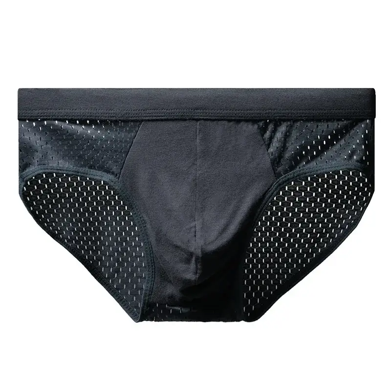 Men Underwear Male Thin Breathable Triangle Panties for Men's Ice Silk Briefs Mesh Sexy Square Corner Pants for men's Shorts — image 2