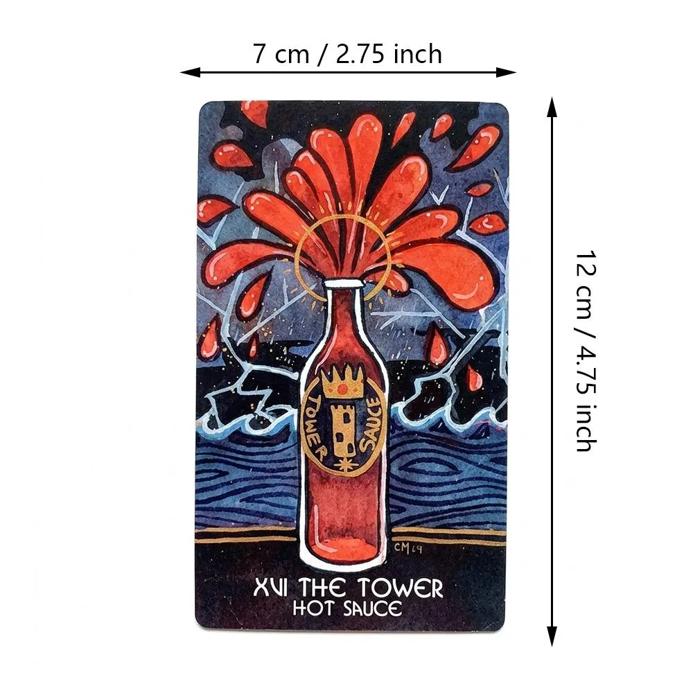 Magic Pantry Tarot Deckอาหาร-ธีมสีน้ำไพ่ทาโรต์สำหรับHome Cooks & Foodies Double-embossedการ์ด 12*7 ซม.
