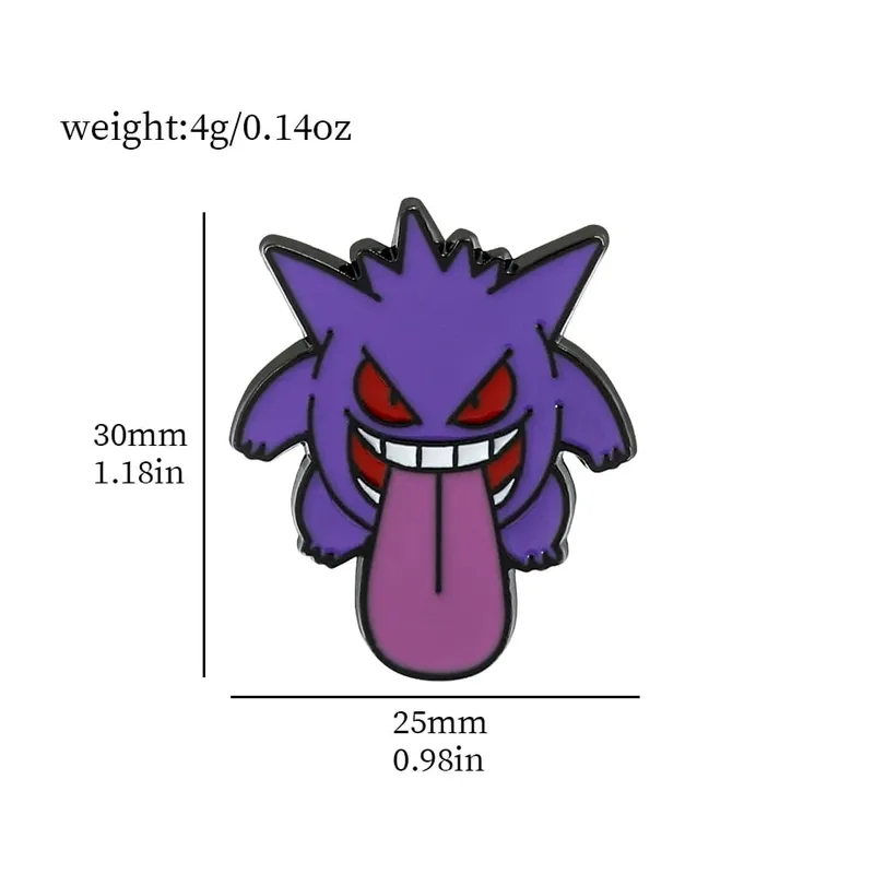 Gengar Cartoon Brooches Anime Enamel Lapel Pins for Backpack Accessories Fans Collection Brooches Gifts — image 15