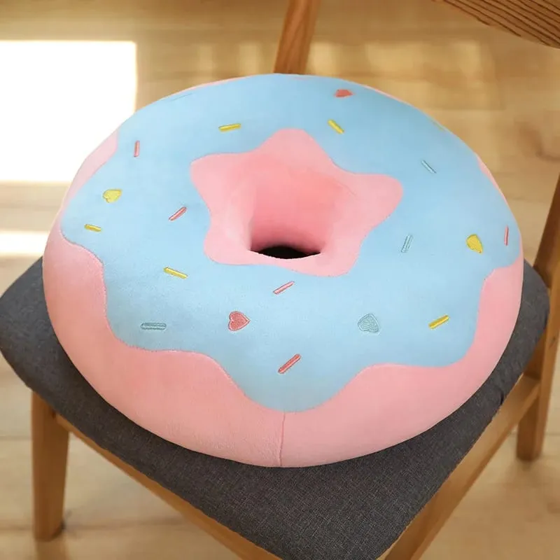 ZU 38cm Sweet Buns Donut Soft Toy Stuffed Cream Doughnut Plush Pillow Simulation Food Sofa Chair Cushion Kids Girl Gift — image 9