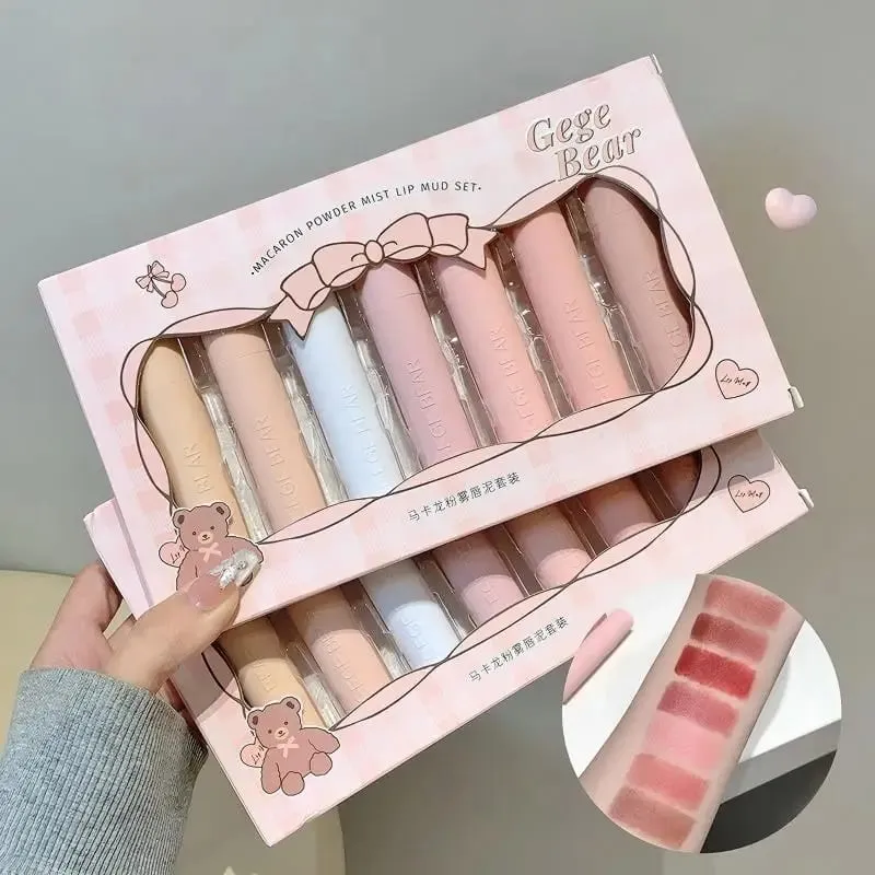 7 Pcs Matte Lipstick Lip Gloss Sets Long-Lasting Non-Fading Waterproof Non-stick Cup Exquisite Gift Everyday Holiday Universal — image 2