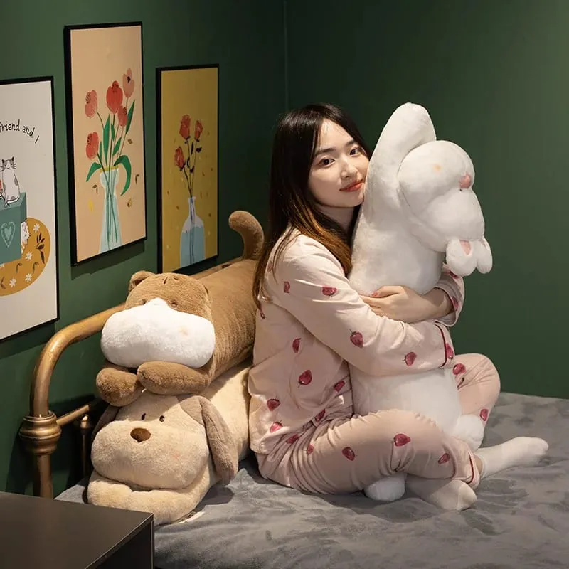 90CM Huge Soft Body Long Dog Plush Pillow Stuffed Animal Home Decoration Sofa Room Cushion Toys — image 3
