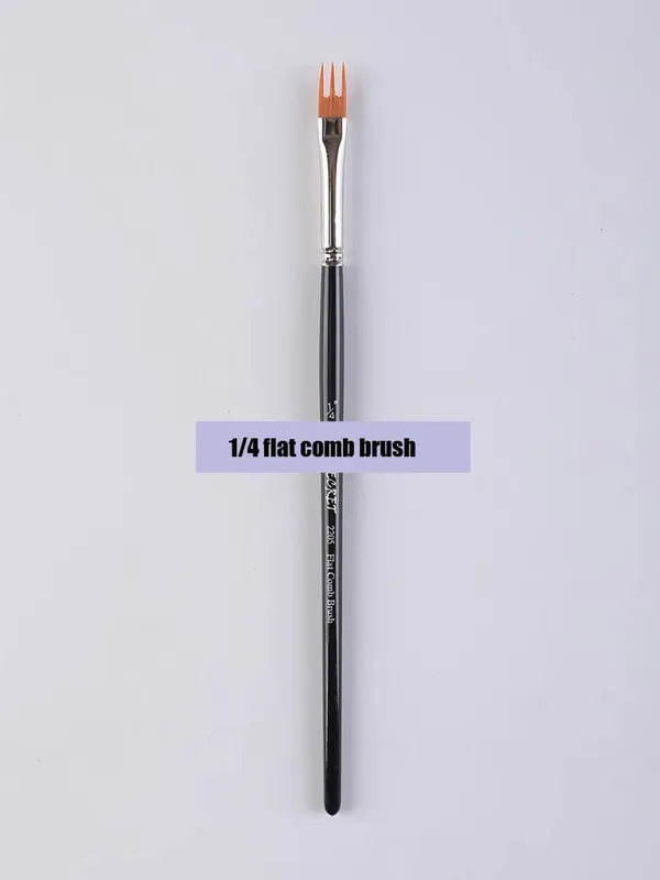 Professional 5 pcs Flat Comb Brush Nylon Paint Drawing Brushes Oil Artists Painting Brush Set For Artists Student