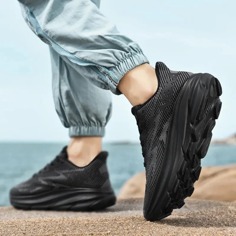 Men's Lightweight Casual Sneakers Breathable Chunky Sole Male Carbon Plate Marathon Sports Running Shoes Athletic Nonskid