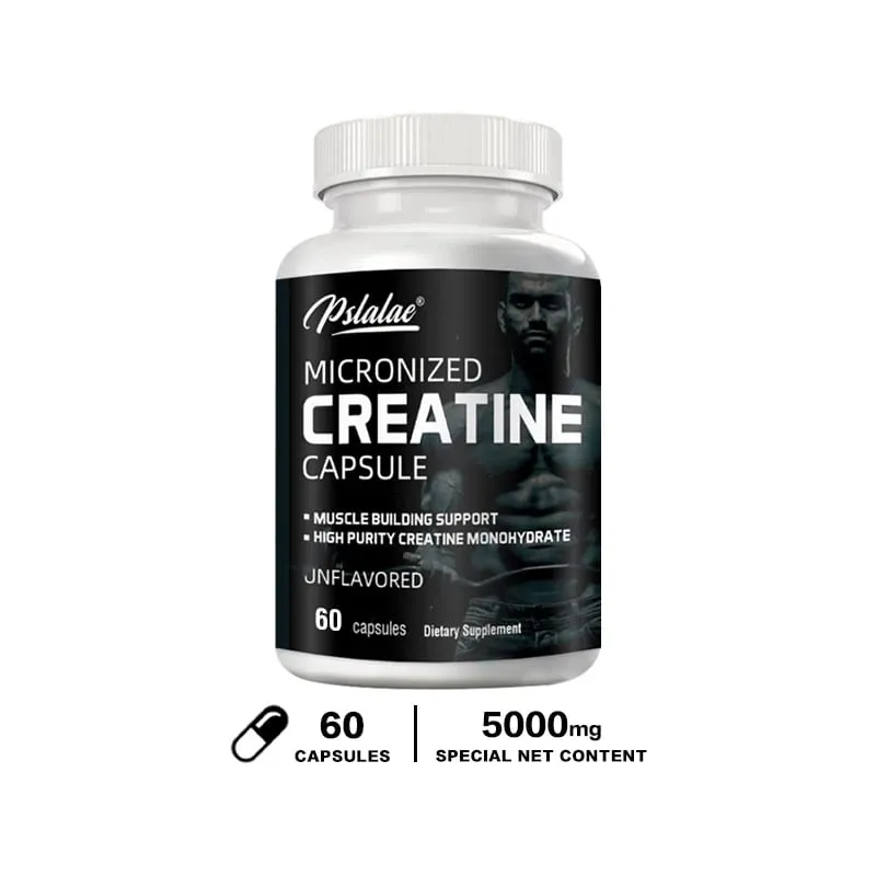 Micronized Creatine Powder (5000 Mg) Creatine Monohydrate Powder Unflavored Ketogenic Friendly Non-GMO 120 Capsules