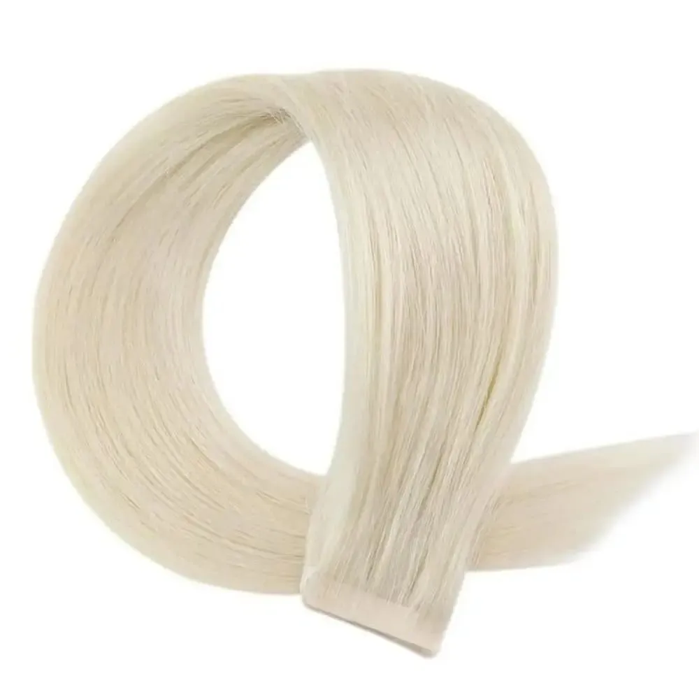 [12 Months] Ugeat Virgin Injection Tape Extension Wear Invisible Platinum Blonde 10A Grade Durable Longevity