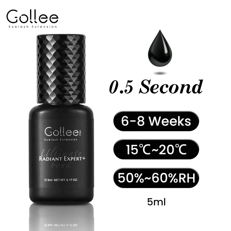 Gollee 0.5s Fast Dry Lash Extension Glue Professional Lash Adhesive Lasting 6-8 Weeks Waterproof Grafting Eyelash Super Bonder