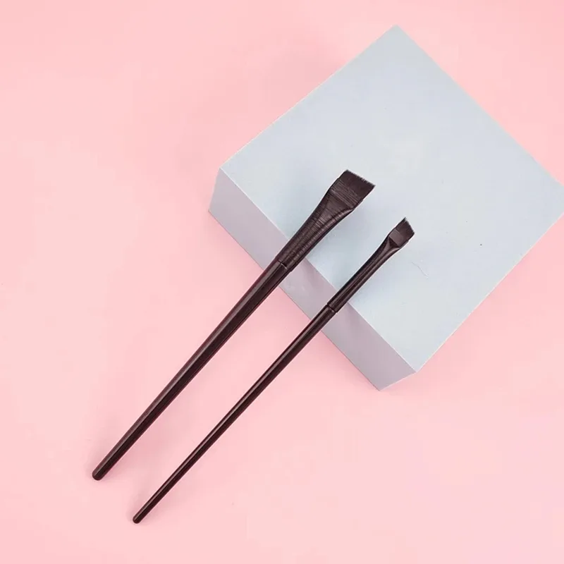 New 2 pieces/set eyebrow contour brush eyebrow eyeliner brush portable small angle eyebrow brush female makeup tool