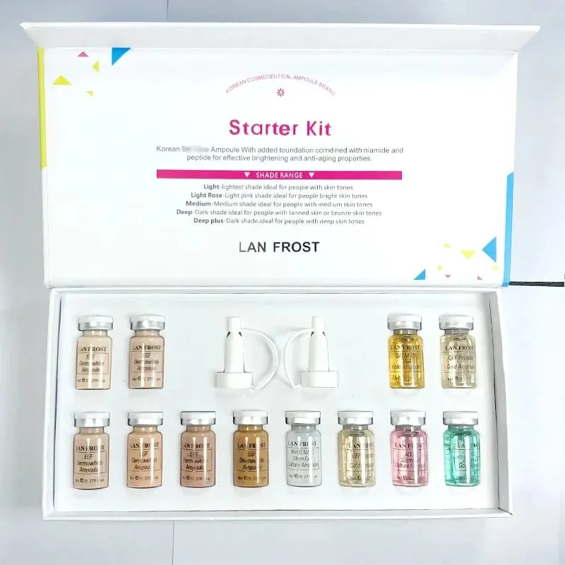 12pcs LAN FROST BB Cream Beginner Starter Kit 8ml Niacinamide Foundation Facial Skin Whitening Brightening CC Cream