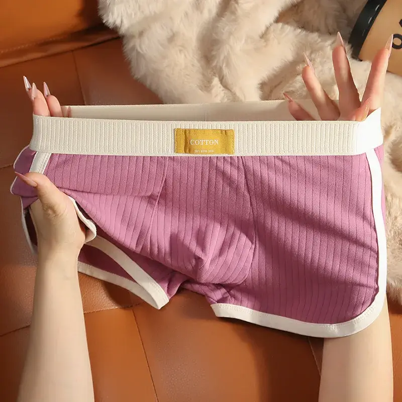 [Bloom the love] Striped Boxer Men Underwear Hot Underpants Cotton Boxershort Mens Boxers Man Cuecas Masculina Size M-3XL XS301