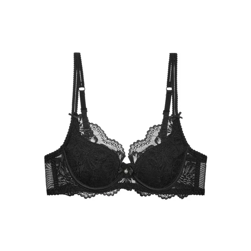 Lilla blonde bh kvinder fransk sexet broderi Blød bøjle minimizer Push Up Anti slap lingeri bh 32‑38 — image 10