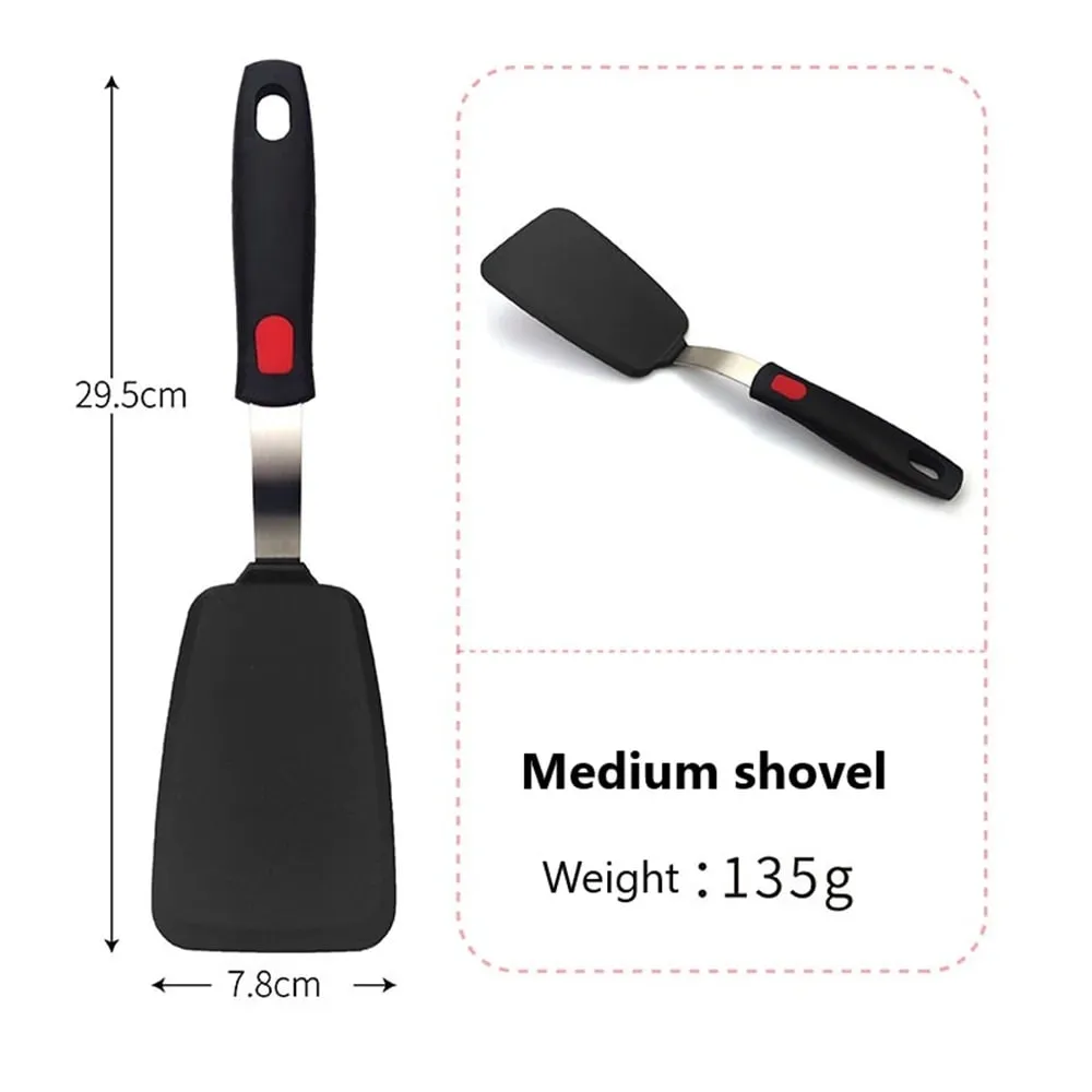 Silicone Spatula for Non Stick Pots High-temperature Resistant High Quality Stir Spring Steel Fry Spatula Tools Kitchen Utensils