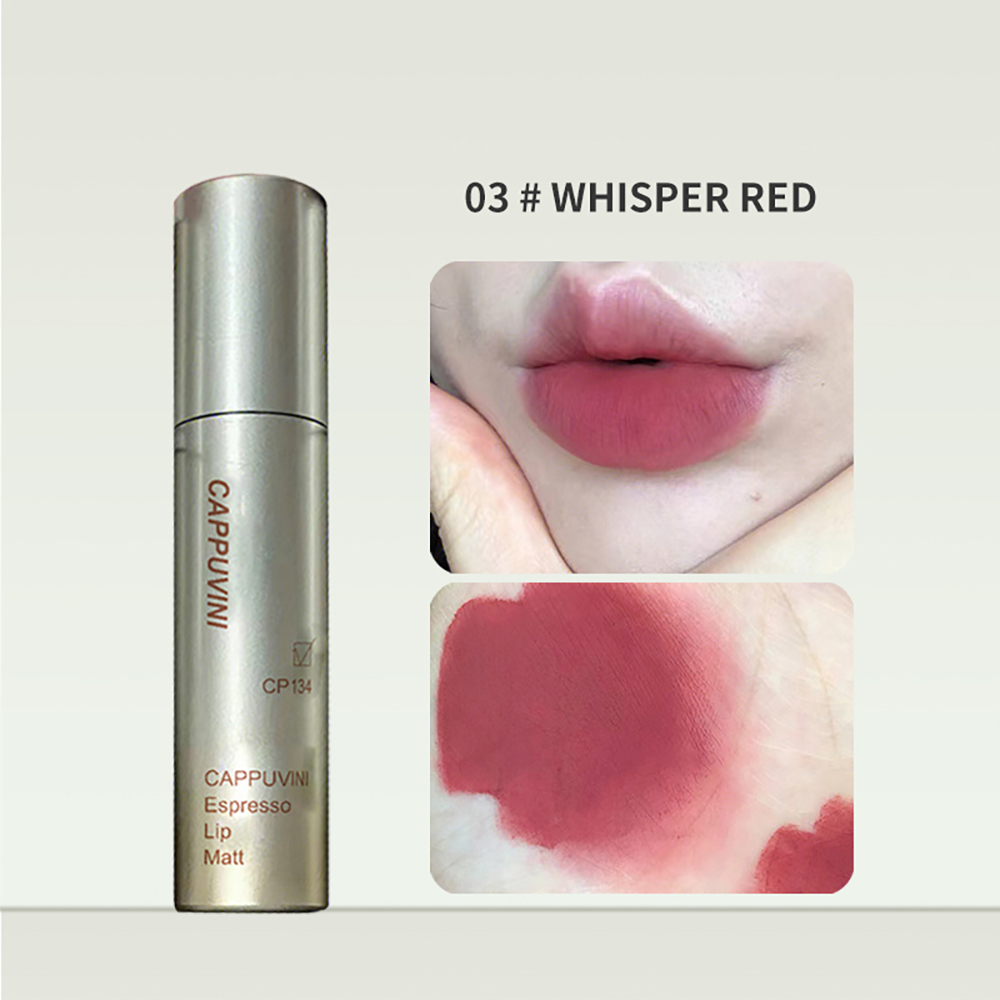 Cappuvini Espresso Matte Lipstick Velvet Lip Glaze Waterproof Long-lasting Texture Smooth Glossy Makeup Setting Lip Color — image 12