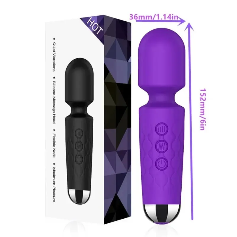 Poderosa varinha mágica de 20 velocidades, estimulador de clitóris, massageador do ponto G, brinquedo sexual portátil recarregável para mulheres — image 6