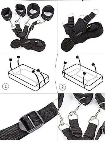 Kein Vibrator, erotisches Sklaven-Sexspielzeug für Frauen, Paare, BDSM-Bondage-Set, offene Beinfesseln, Hals-Handschellen, Fußfesseln, Riemen — image 2