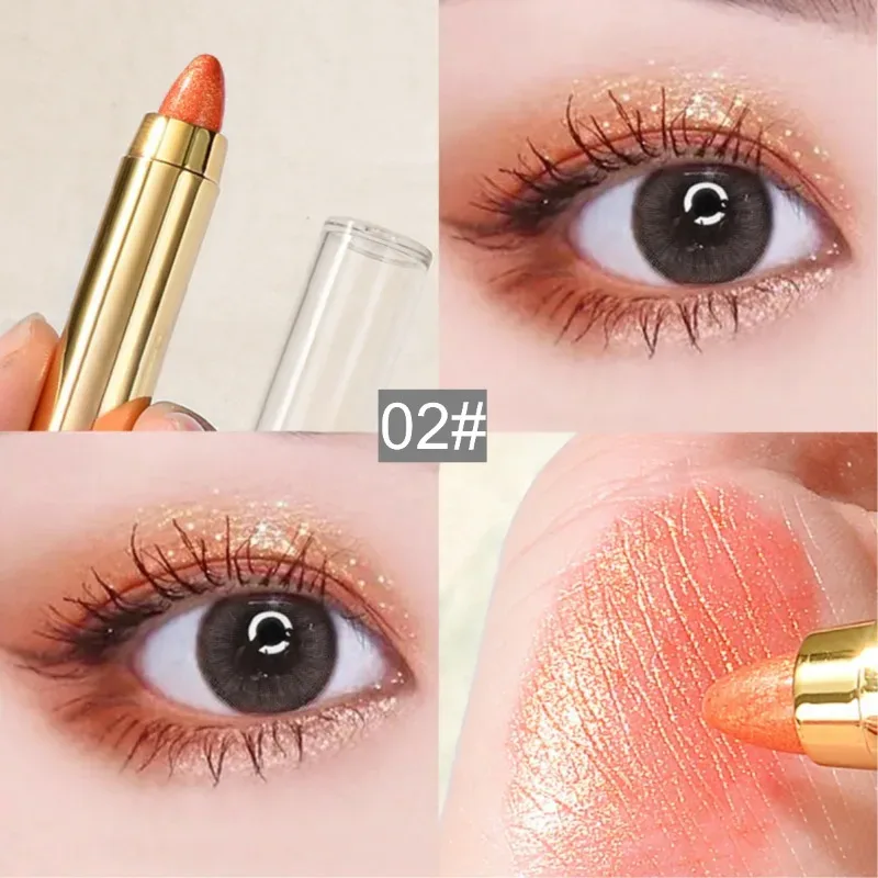6color Eye Shadow Pen Eye Makeup Lying Silkworm Pen Double-ended Highlight Pen Eye Shadow Stick Women's Micro-pearl Matte Makeup