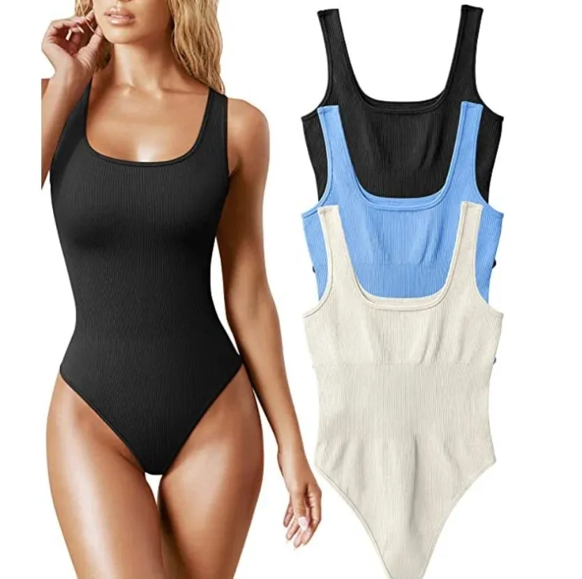 summer solid sexy bodycon women bodysuits female Knit slim casual bodysuit chic lady club short playsuits femme — image 9