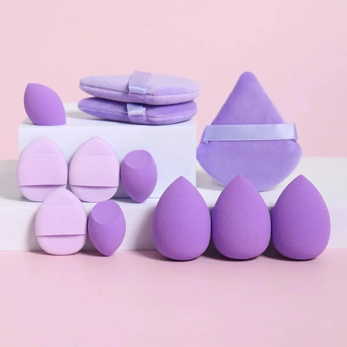 12Pcs Makeup Sponge Velvet Triangle Powder Puff Face Finger Puffs Mini Beauty Egg Liquid Foundation Tools Make Up Accessories — image 1
