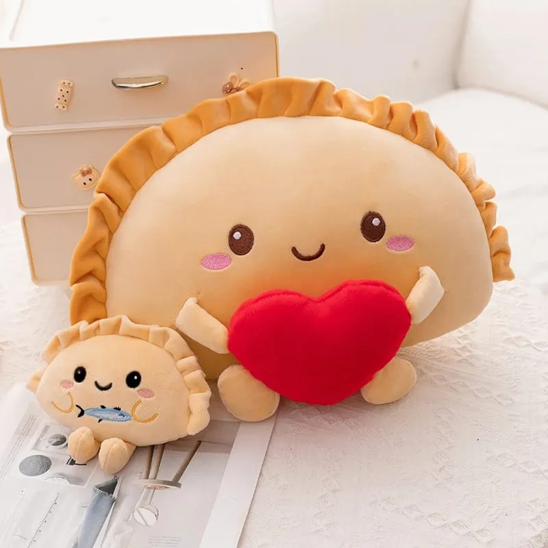 13/35cm Cute Dumpling Plush Pillow keychain Colorful Multi-Flavored Food Dumpling Soft Toy Kawaii Fried Dumpling with Red Heart — image 4