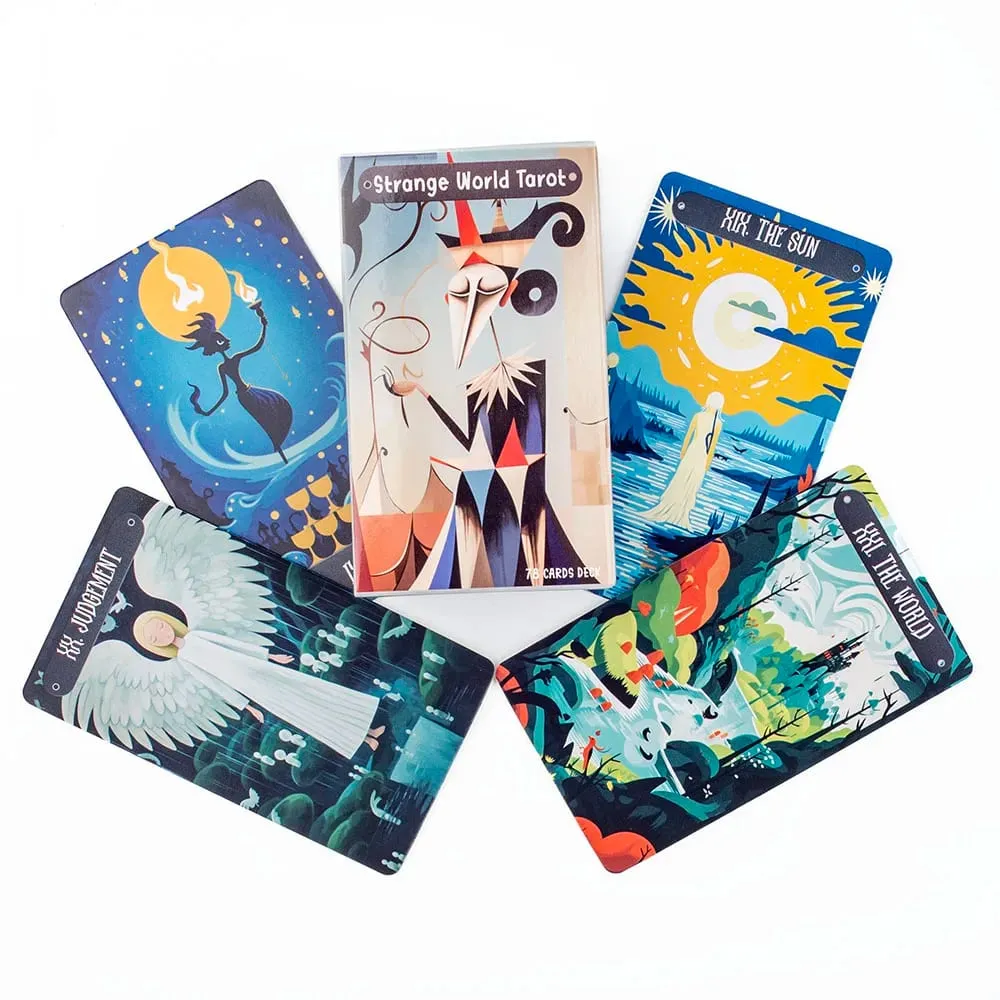 Hot Sales Strange World Tarot 78 Cards Deck Fate Divination Tarot Cards Fortune Telling Card Games Party Board Game 10.4*6 CM