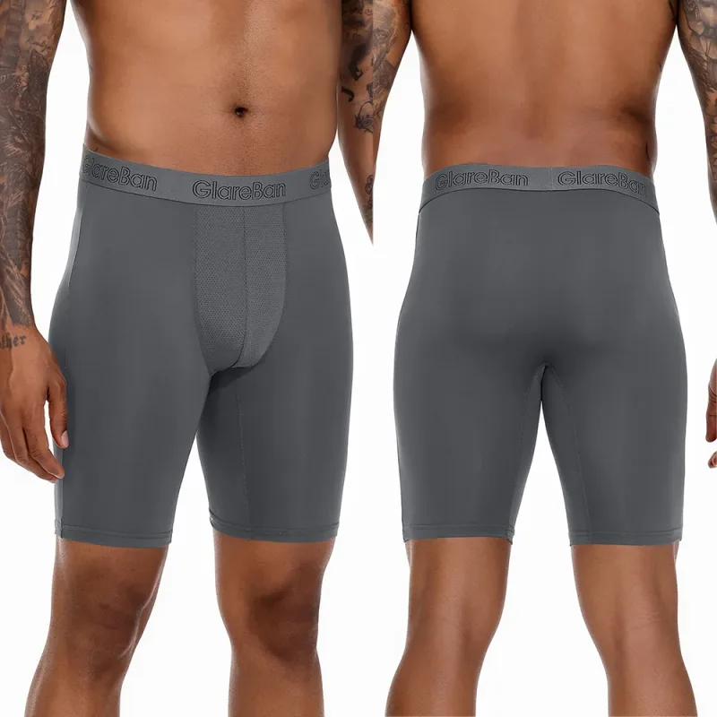 Celana Boxer Kaki Panjang Cepat Kering Warna Campuran 4 Buah Celana Dalam Pakaian Dalam untuk Rumah dan Olahraga Celana Dalam Pria Kualitas Tinggi