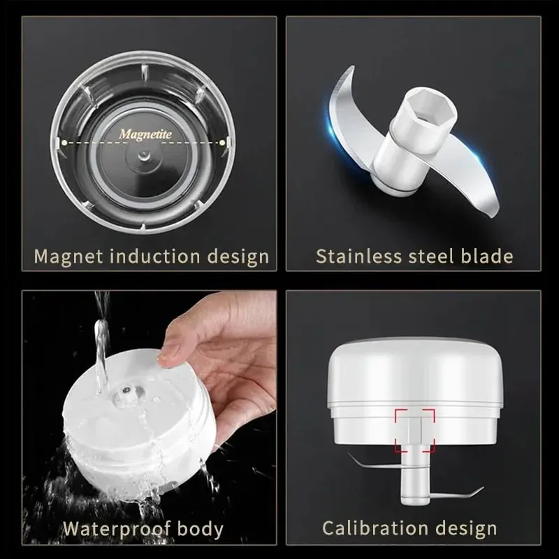 Electric Garlic Chopper 100/250ML Mini Portable Veggie Chopper Garlic Grinder Masher Onion Chopper Blender to Vegetable — image 6