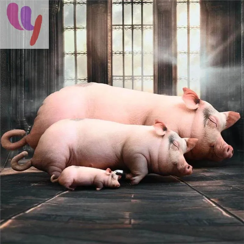 Heißer Verkauf Realistische Schlafende Schwein Plüsch Spielzeug Gefüllte Puppe Weichen, Flauschigen Tier Kissen Dekor Geschenk Für Home Schlafzimmer