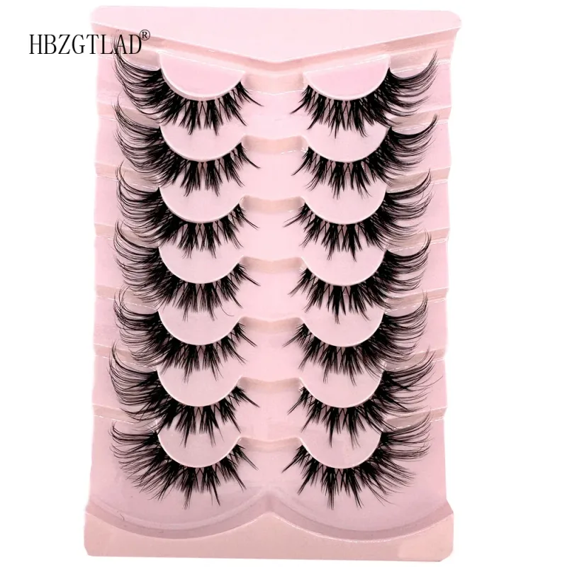 7/8PairsCat Eye Eyelashes manga Lashes 3D Clear Band Lashes naturalHalf Lashes End Eye Elongated Mink Eyelashes Fluffy Eyelashes