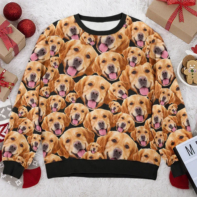 Peribadikan Foto Anda Cetakan 3D Sweater Krismas Hodoh Pakaian Seluar Wajah Keluarga DIY Baju Baju Imej Lucu Hadiah Xmas Peribadi Uniseks — image 11