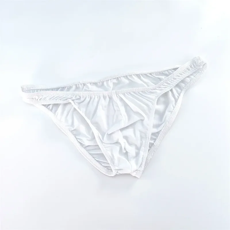 Pink Men Briefs Nylon Spandex Comfy Breathable Low-Waist Underpants Quick Dry Male Ice Silk Bikini Underwear