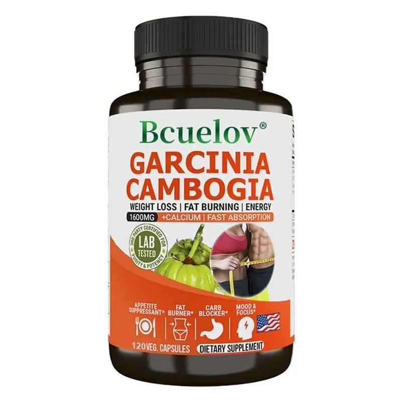 Bcuelov Garcinia Cambogia Capsule per Donne e Uomini Brucia Grassi Pulizia Intestinale Integratore per la Gestione del Peso NON OGM
