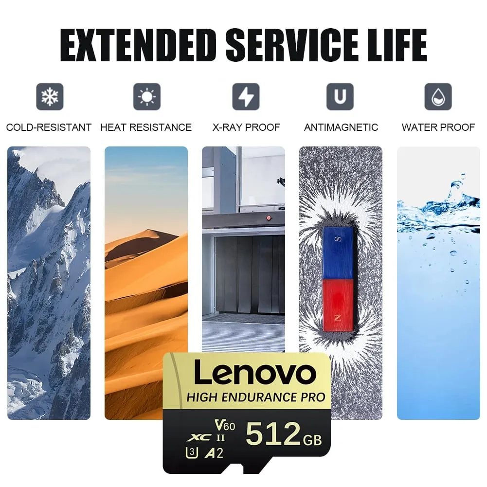 Lenovo High Speed Class 10 Mini SD-hukommelseskort 256GB Micro TF-kort til smartphone - 32GB 64GB 128GB 256GB 512GB Tilgængelige muligheder — image 5