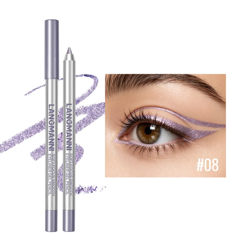 Matita gel per eyeliner brillante perlescente, impermeabile e resistente al sudore, a lunga durata, liscia e facile da colorare, trucco per gli occhi delle donne — image 15